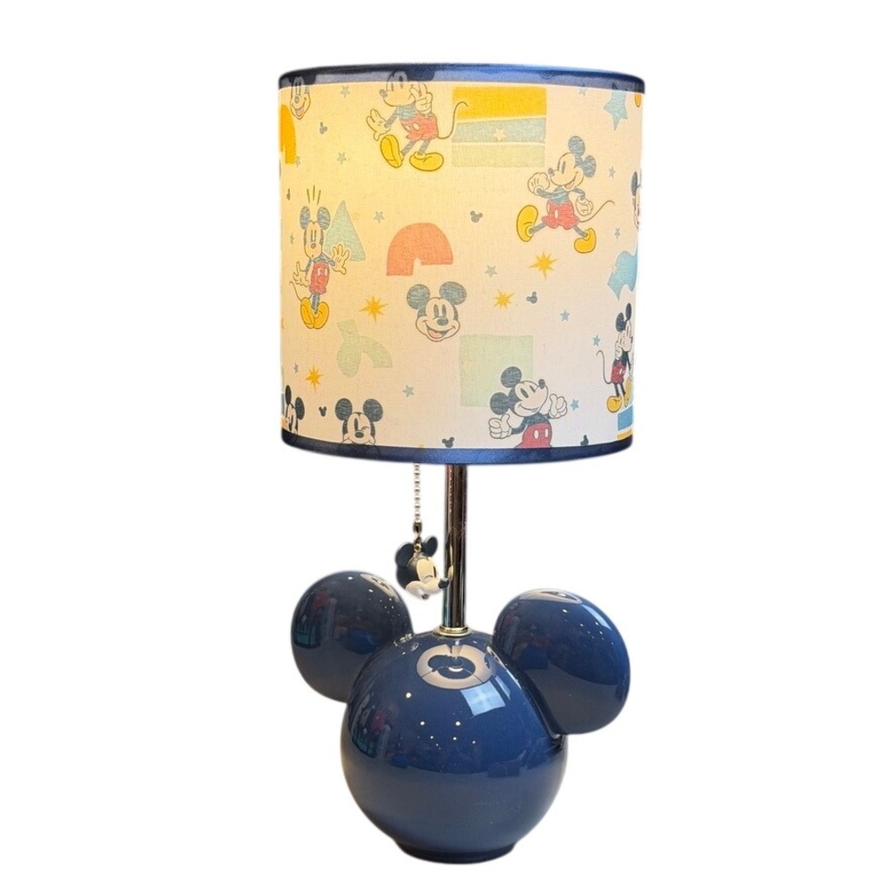 Disney Mickey Mouse Table Lamp OS Blue Disneyana Nursery Kids Decor